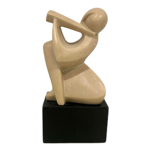 1970s Joseph Martinek Cubist Carved Composite Signed Sculptural Musician 11.5”