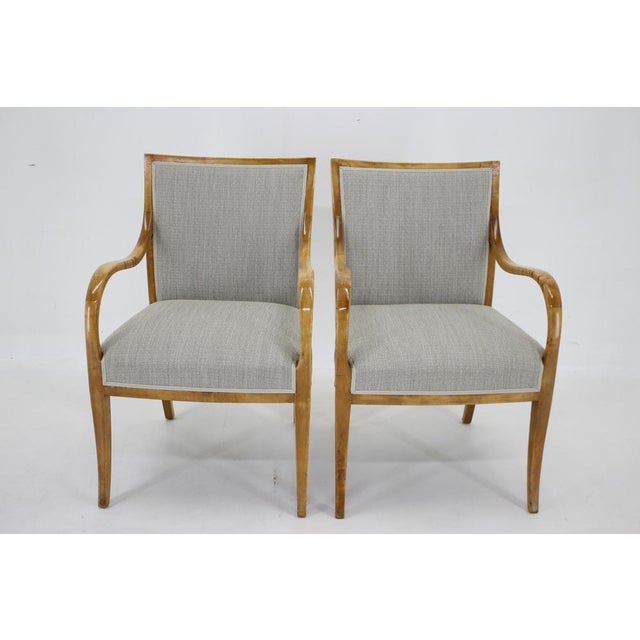 Wood Set of Vintage Danish Armchairs in Birch by Frits Henningsen, 1950s For Sale - Image 7 of 18