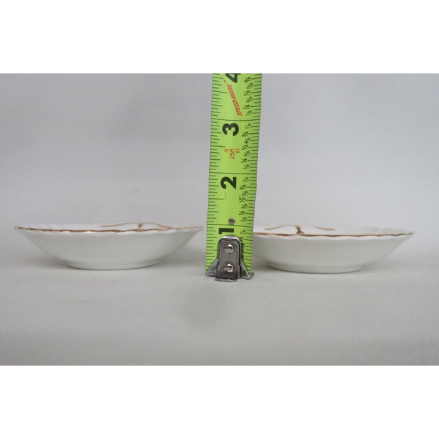 Foley Fine Bone China Pair of 2 Shell Shaped Dishes Gold Trim Butter Pats 4856b For Sale - Image 11 of 14