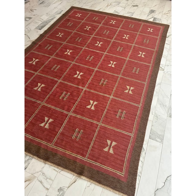 Large 1950s Vintage Swedish Rug For Sale - Image 9 of 10