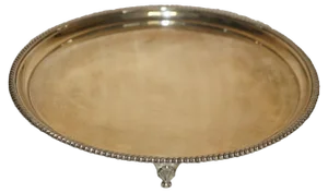 Antique Sterling Silver Serving Tray from William Hutton & Sons, 1933
