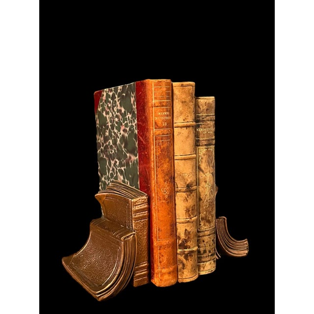 Copper 1930’s Copper Plated Bookends - a Pair For Sale - Image 8 of 12