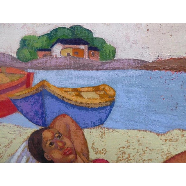 1960s Juana Elena Diz, Fun in the Sun, 1960s, Oil Painting on Canvas, Framed For Sale - Image 5 of 16