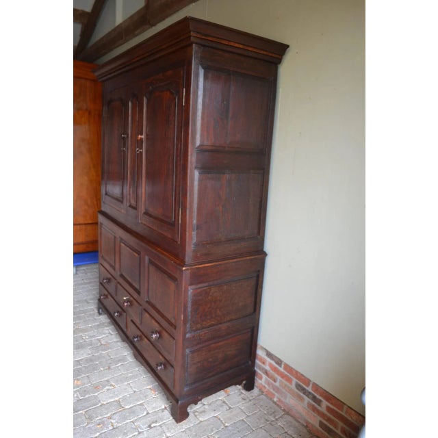 Antique English Oak Cabinet, 18th-Century For Sale - Image 3 of 7