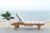 Contemporary Chaise Lounge Chair With Side Table in Natural & Grey & White For Sale - Image 9 of 11
