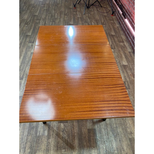 Black Extendable Dining Table by Marcel Gascoin for Alveole, 1960 For Sale - Image 8 of 11
