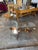 Italian Round Glass Coffee Table With Wood X-Base For Sale - Image 4 of 12