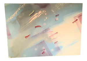 Abstract Illusionist Painting on Art Bond Paper by D. Eisman 84'