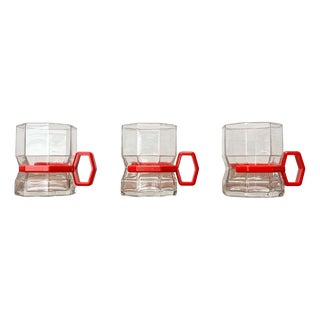 Postmodern Octagon Tea Glasses, 1980s, Set of 3 For Sale