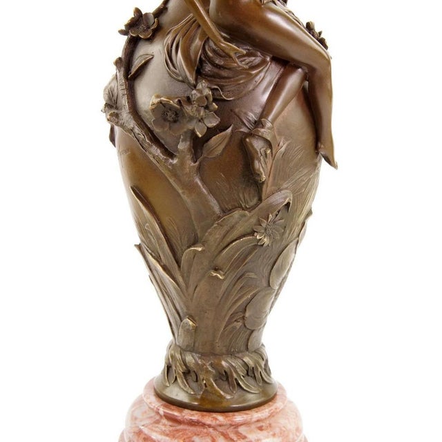 Art Nouveau Brown Patinated Bronze Vase For Sale - Image 9 of 12