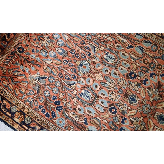 1920s 1920s Handmade Antique Persian Sarouk Rug 3.4' X 5.4' For Sale - Image 5 of 8