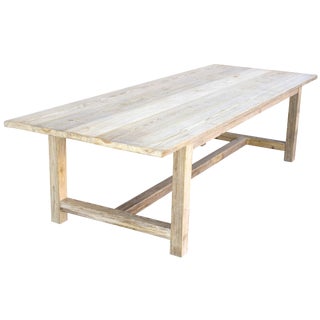 Naturally Distressed Pine Harvest Table, Built to Order by Petersen Antiques For Sale