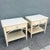 A charming pair of vintage Thomasville nightstands, beautifully designed in a soft coastal palette of creamy ivory with...