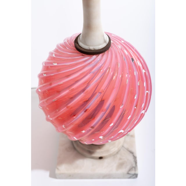 Murano Glass & Alabaster Table Lamps attributed to Archimede Seguso, 1960s, Set of 2 For Sale - Image 3 of 8