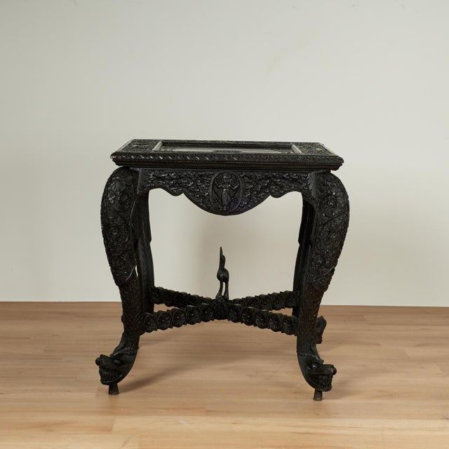 Antique Anglo Indian Carved Rosewood Table For Sale - Image 9 of 14
