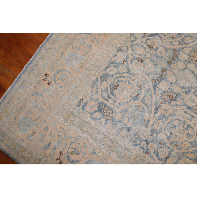 Early 20th Century Light Blue Persian Tabriz Oversize Rug - 10'9" x 18'6" For Sale - Image 10 of 11