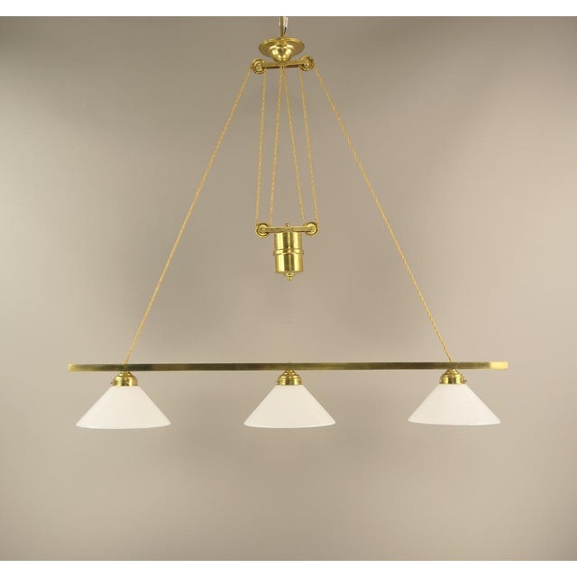 Gold English Billiard Ceiling Light, 1930s For Sale - Image 8 of 16