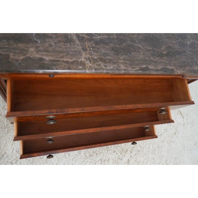 Ethan Allen Ethan Allen Empire Style Marble Top 4 Drawer Chest For Sale - Image 4 of 17