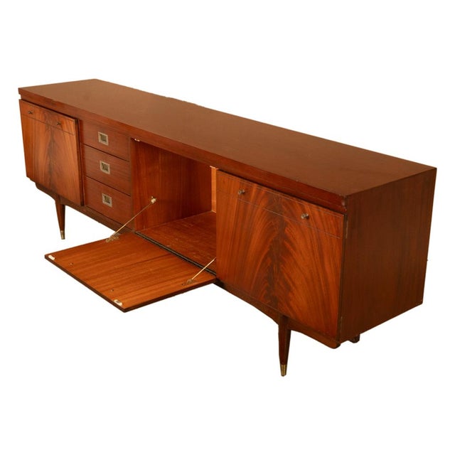 Mid Century Modern Danish Style Teak Mahogany Long Credenza Fully Restored 1966 For Sale - Image 13 of 18