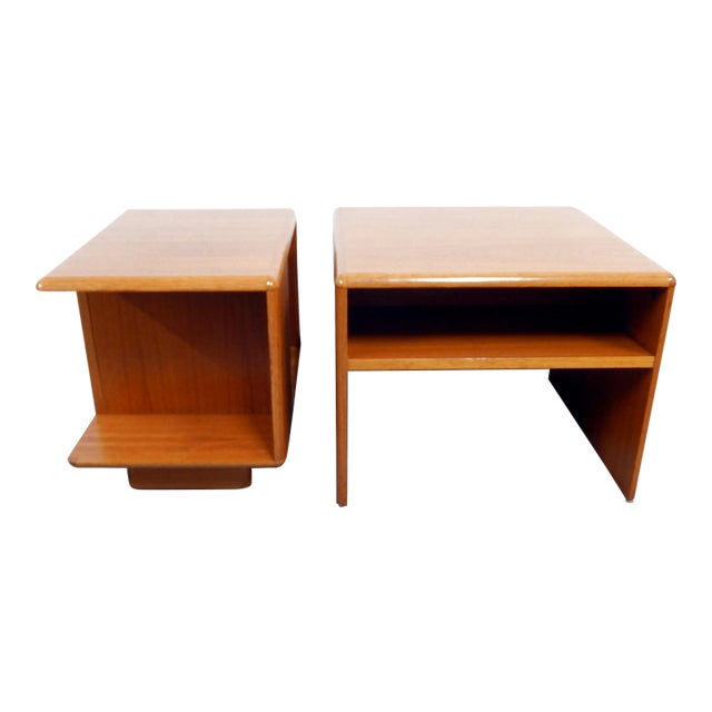 1970s Danish Modern Teak Side Tables - a Pair For Sale