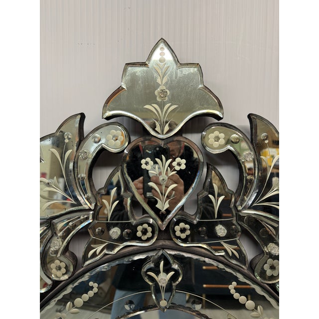 Vintage Venetian Style Wall Mirror For Sale - Image 4 of 12