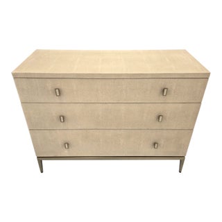 Mitchell Gold + Bob Williams 3 Drawer Solange Chest With Cream Faux Shagreen For Sale