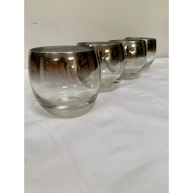 Vintage Silver Fade Roly Poly Glasses - Set of 4 For Sale - Image 4 of 5