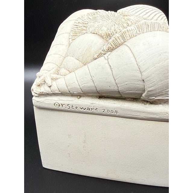 Plastic Vintage 2004 House Parts Sculptural Seashell Heart-Shaped Box For Sale - Image 7 of 12