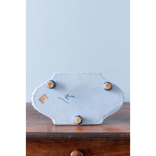 Chinoiserie Faience Jardiniere with Twisted Handles from Nevers, 19th Century For Sale - Image 10 of 11