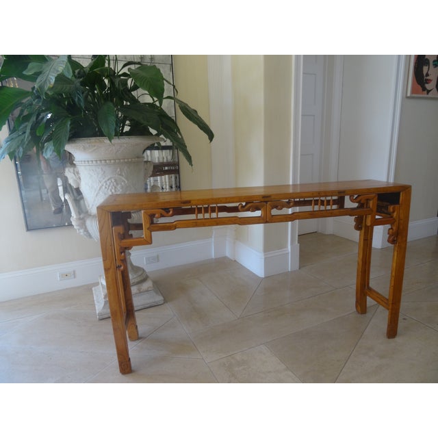 A Fabulous Sofa Table, Console / Alter Table with a beautiful antique patina that works well in narrow spaces.