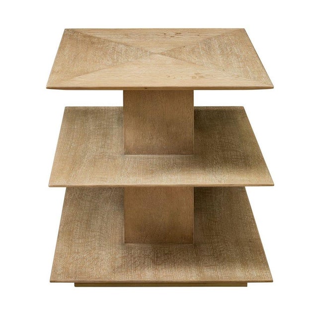 Blonde Oak Storage Table For Sale - Image 4 of 8