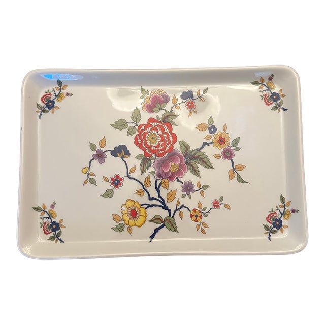 Vintage Limoges France Porcelain Hand Painted 10"x 7" Serv Ing Plate Tray For Sale