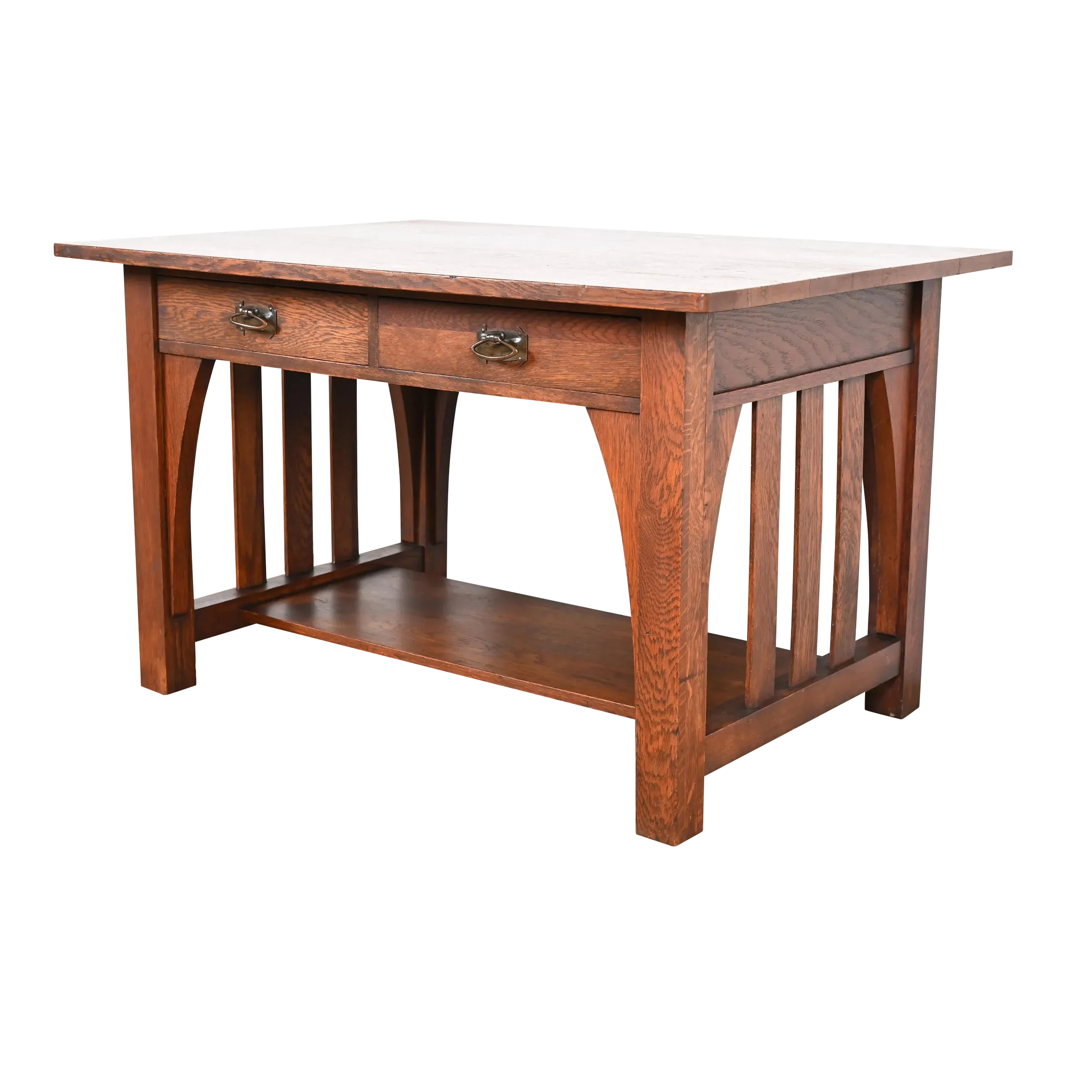 Lemaitre WORKS LUCCA tableルメートルワークス Limbert Antique Mission Oak Arts & Crafts Desk or Library