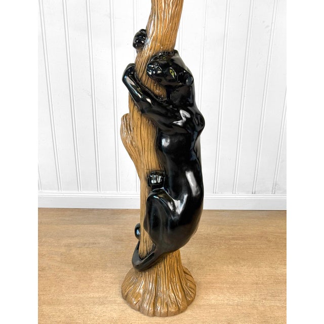 1980s Mid-Century Panther Climbing Tree Floor Lamp For Sale - Image 5 of 10
