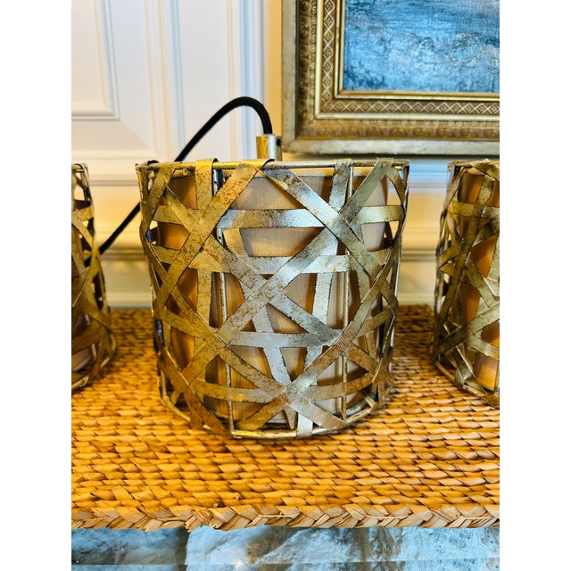 Vintage Brutalist Postmodern Ceiling Pendants -Set of 3 For Sale In Los Angeles - Image 6 of 13