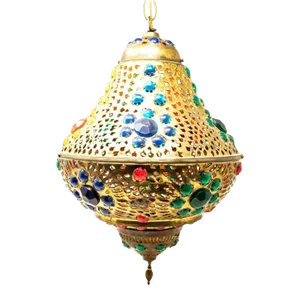 Mid 20th Century Moroccan Brass Hanging Lamp