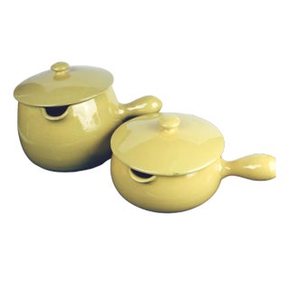 Handmade Ceramic Saucepans from Höganäs, Set of 2 For Sale