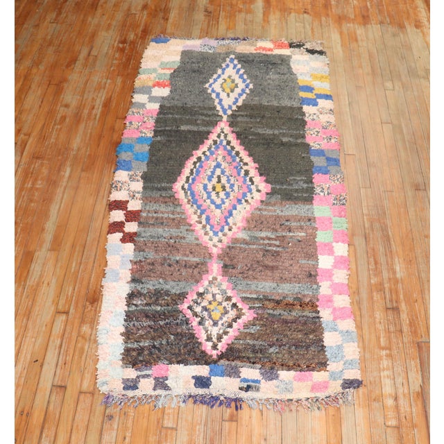 Tribal Bohemian Mid 20th Century Moroccan Rug - 3'10" x 8' For Sale - Image 4 of 10