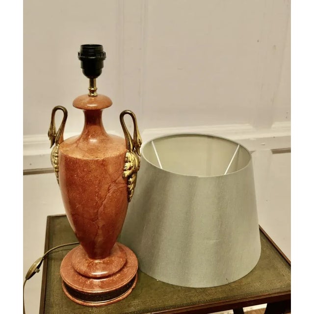 Art Deco Simulated Marble Ceramic Table Lamp, 1950s For Sale - Image 4 of 8