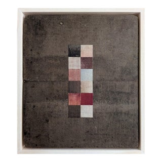 2026 Contemporary 'Geometric Collage 12 Squares' Original Mini Mixed Media Painting by British Artist Dave Boyd, Framed For Sale