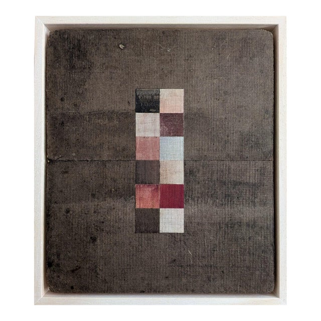 2026 Contemporary 'Geometric Collage 12 Squares' Original Mini Mixed Media Painting by British Artist Dave Boyd, Framed For Sale