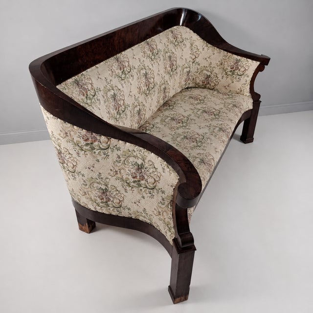 Wood Biedermeier Walnut Veneer Sofa For Sale - Image 7 of 11
