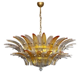 Murano Chandelier in Amber and Clear Glasses, 1990s For Sale