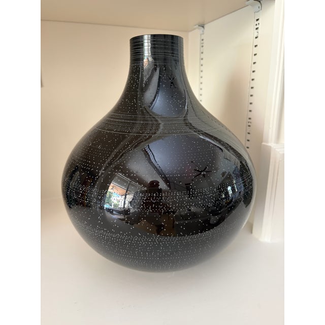 Signed Ingegerd Råman for Orrefors "Night & Day Limited 2" Black Art Glass Vase No. 12/200, 2004 For Sale In Houston - Image 6 of 11