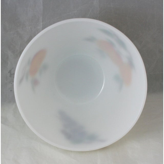 Glass Mid 20th Century Gay Fad Studios & Fire King Hand Painted Fruit Pattern Milk Glass Bowl For Sale - Image 7 of 9