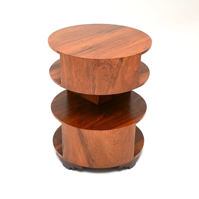 Wood Art Deco Figured Walnut Side Table, 1930 For Sale - Image 7 of 11