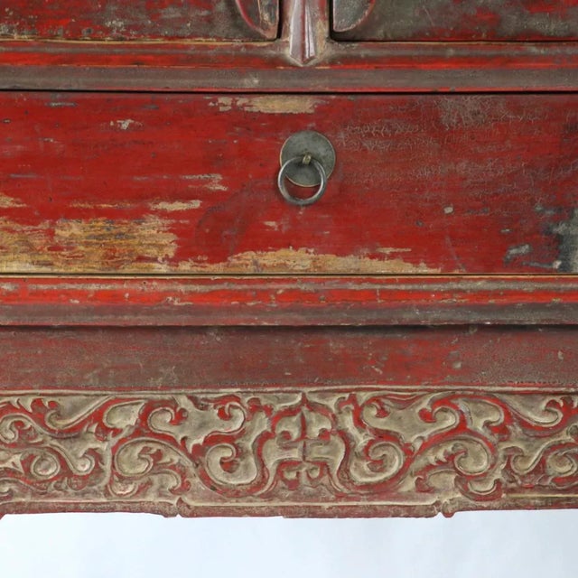 19th Century Red Lacquer Console Table For Sale - Image 9 of 12