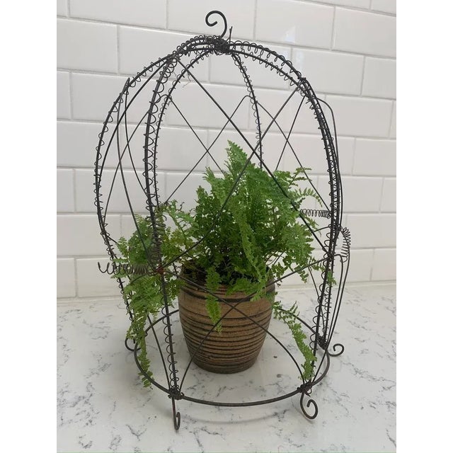 Antique French Wire Cloche For Sale - Image 12 of 12