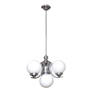 Vintage Bauhaus Glass Chandelier, 1930s For Sale