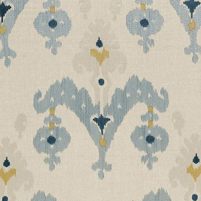 Sample - Schumacher X Martyn Lawrence Bullard Raja Embroidery Fabric in Stone For Sale